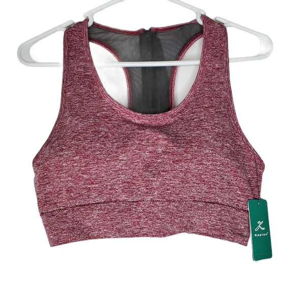 NWT KAPION MAROON RACERBACK SPORTS BRA - Picture 1 of 6